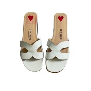 Jon Josef white nelly sandal flats made in Spain size 9M